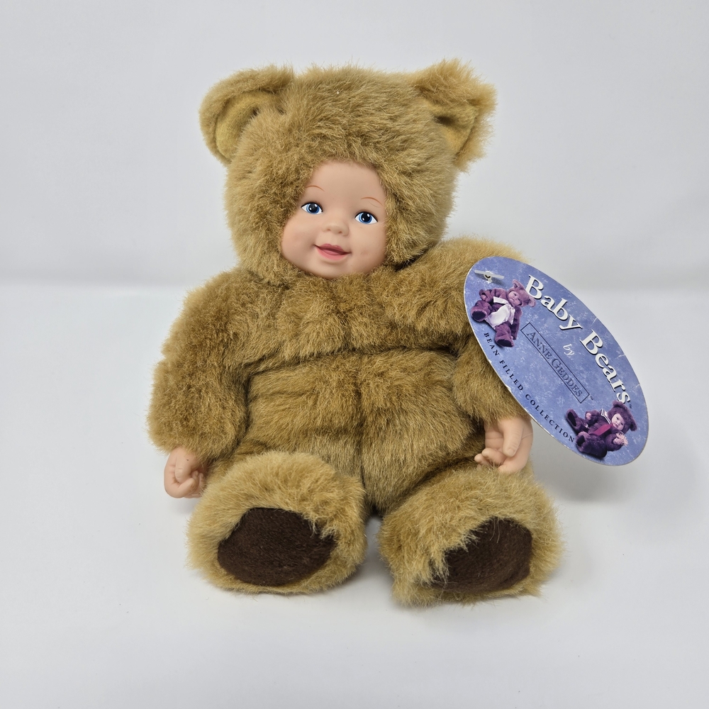 Vintage New Ann Geddes Baby Bears Plush Bear Costume Doll in Tan - Baby Bears
